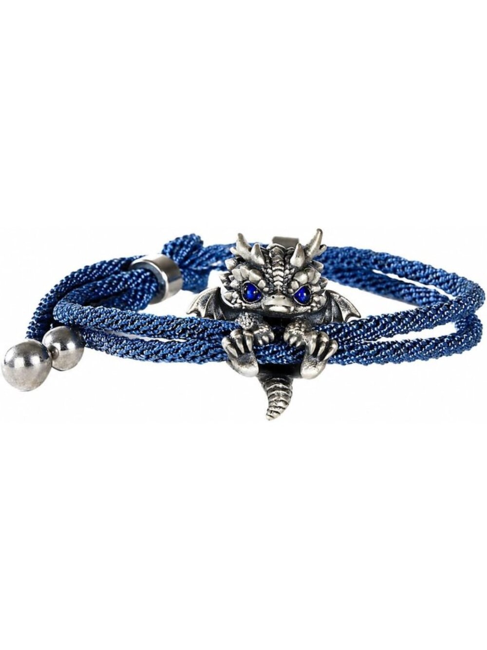 Handmade Silver Grumpy Dragon Bracelet | Adjustable Fantasy Charm Jewelry Gift